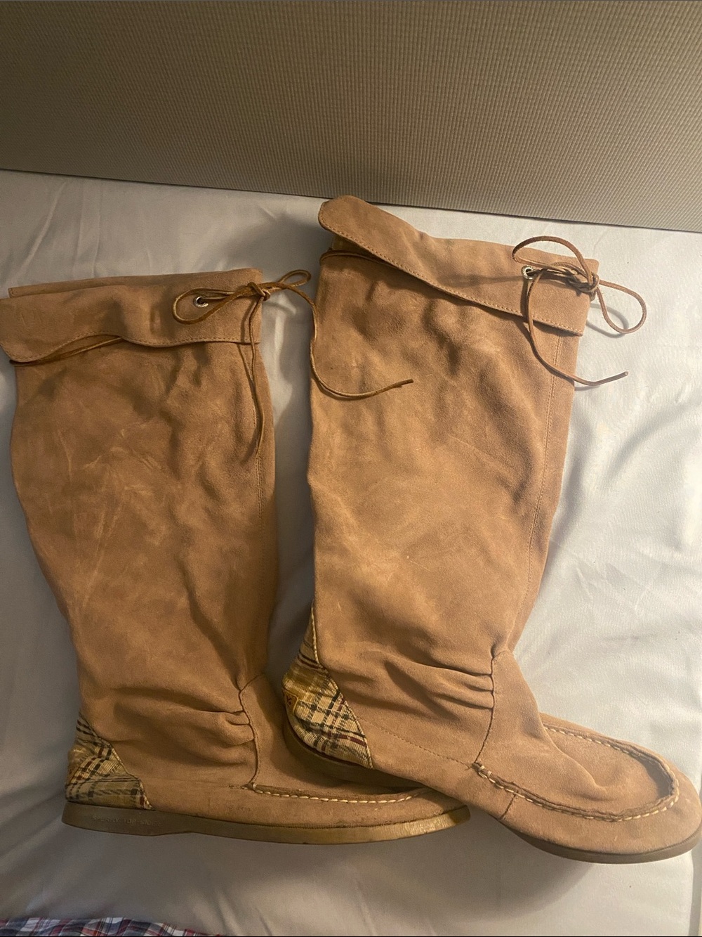 Women’s Sperry Tan Suede Knee-High Boots - Classic Casual Style